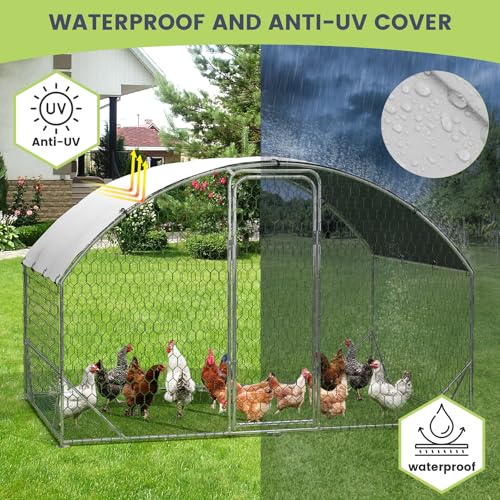Large Metal Chicken Coop, Walk-in Poultry Cage