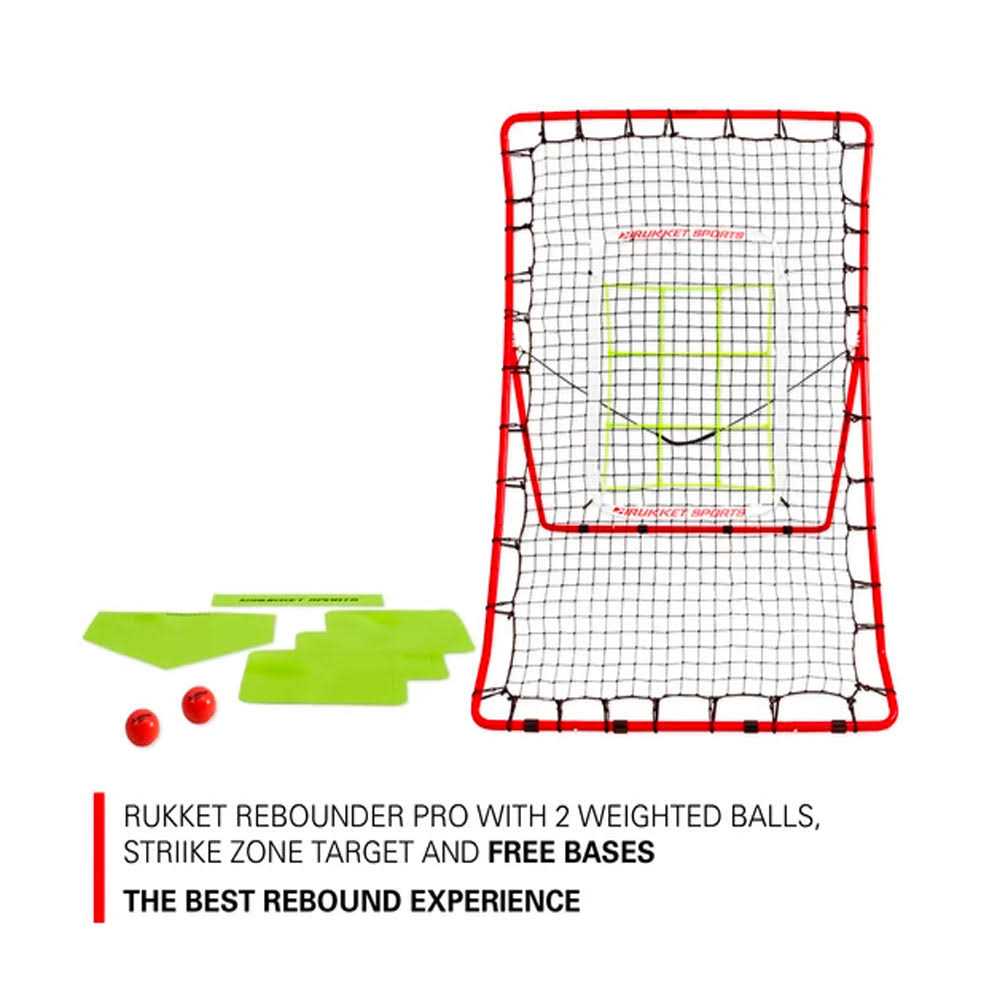 Rukket Sports Pitch Back Baseball/Softball Rebounder Pro w/ Weighted Balls - Sports Supplies Online Store