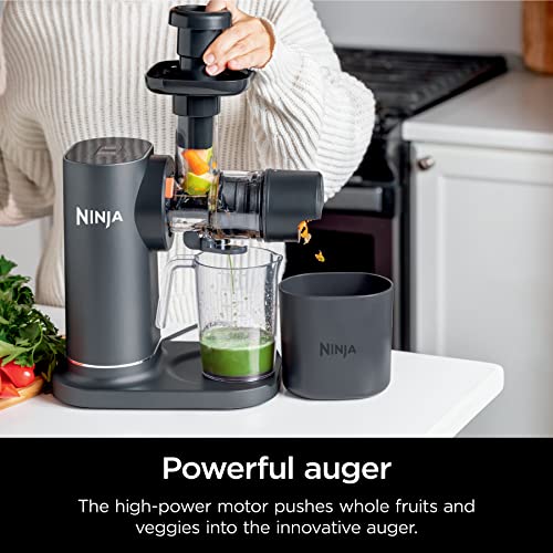 Ninja NeverClog Cold Press Juicer, Powerful Slow Juicer with Total Pulp Control, Countertop, Electric, 2 Pulp Functions, Dishwasher Safe