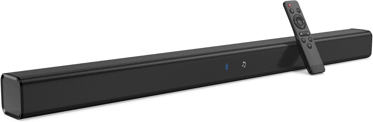 TV Soundbar, Wired & Wireless Bluetooth 5.0 Stereo Sound bar for TV, Three Equalizer Mode Audio Speaker for TV, Optical/Aux/RCA Connection