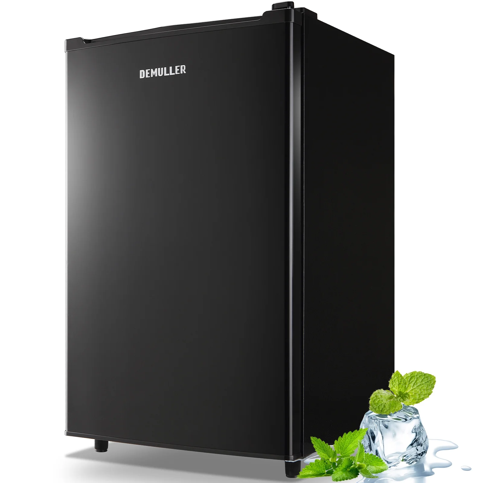 DEMULLER Single Door Compact Freezer with 7 Adjustable Temp Control, Black 3.2 Cu.ft Upright Freezer