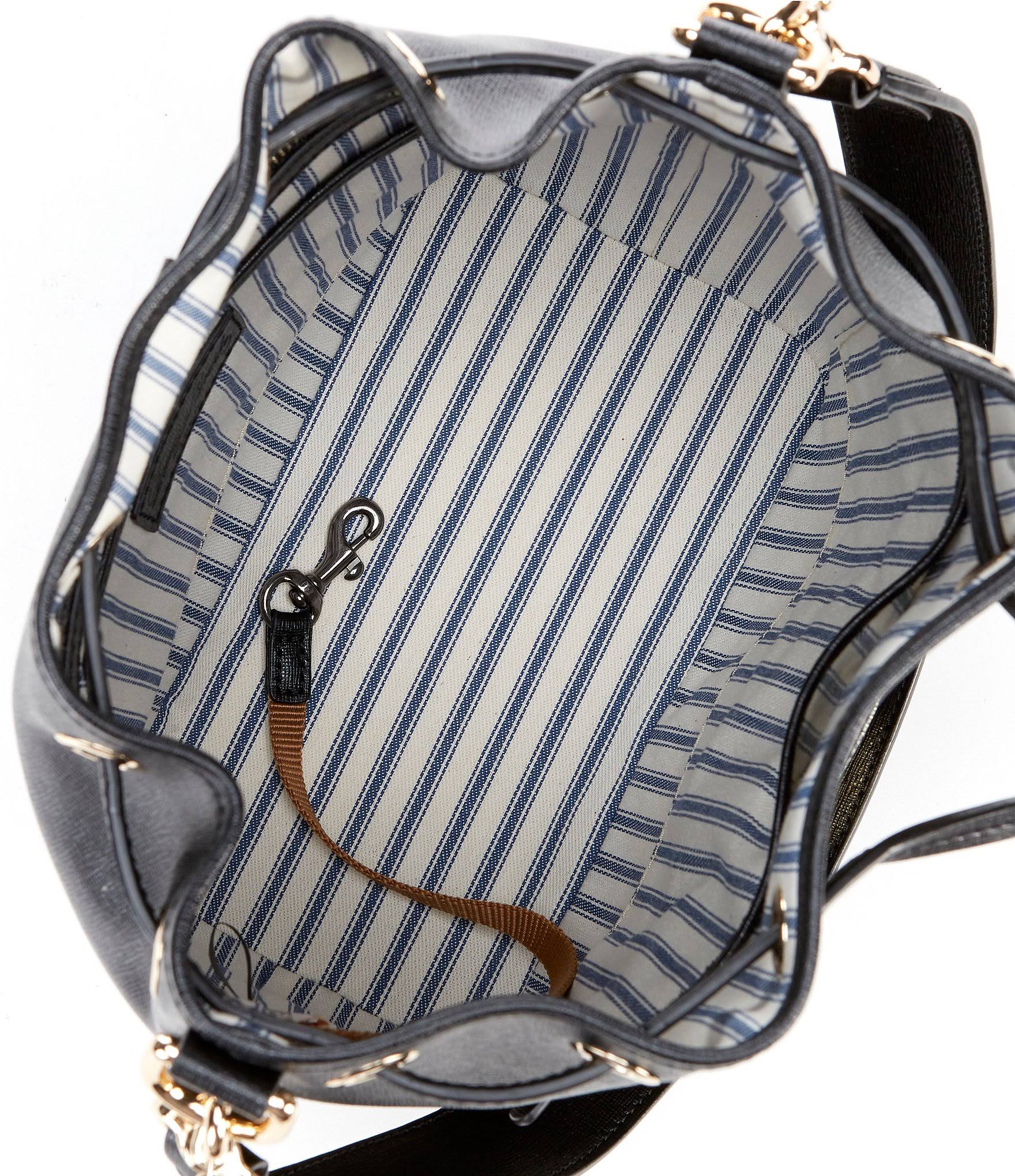 Dooney u0026 Bourke Leather Saffiano Drawstring Bag ,Marine