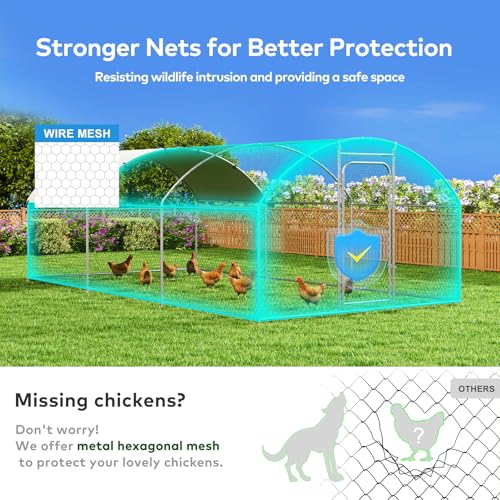 Large Metal Chicken Coop with Waterproof and UV-Resistant Cover