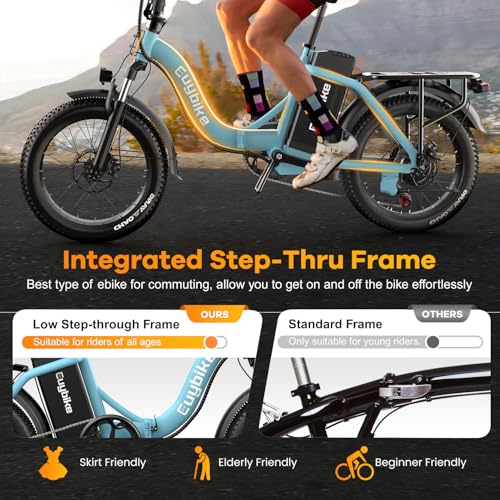 Folding Electric Bike for Adults with Peak 1000W Motor, 48V 20AH Battery up to 30MPH 80 Miles, 20" Fat Tire All Terrain Ebike