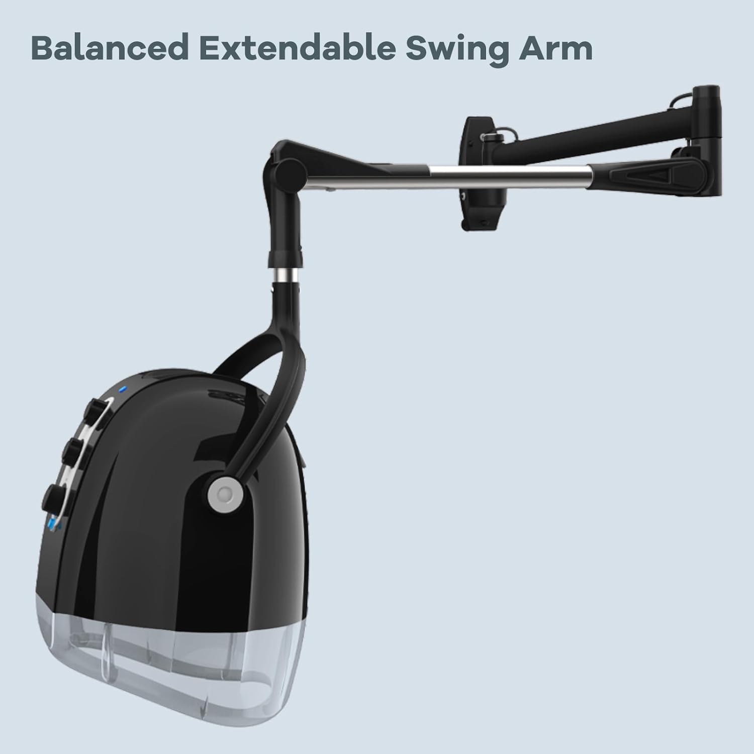 Wall Mount Hooded Salon Hair Dryer, Professional Ionic Hair Color Processor for Home, Temperature & Drying Adjustable, 60-Minute Timing