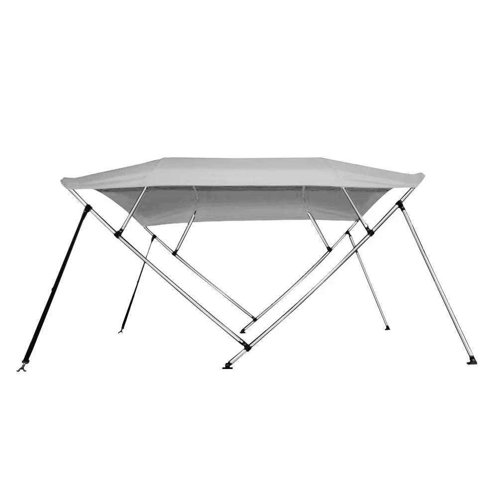 New Pontoon Bimini Top Boat Cover 4 Bow 54" H 67" - 72" W 8 ft. Long Gray