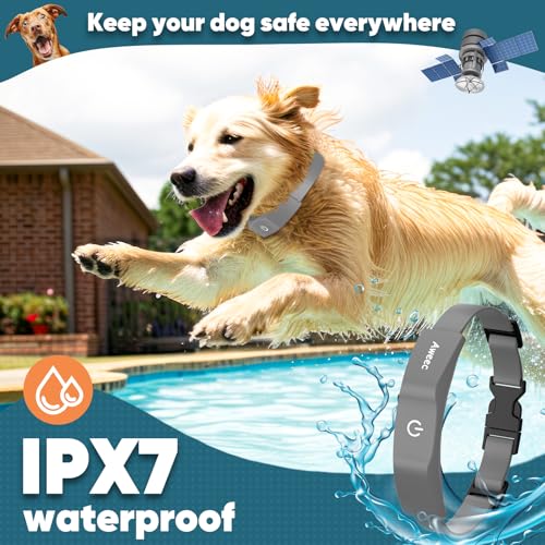GPS Electric Dog Fence with Free App, Wireless Fence System with Training Collar, Portable Fence for Outdoor Use