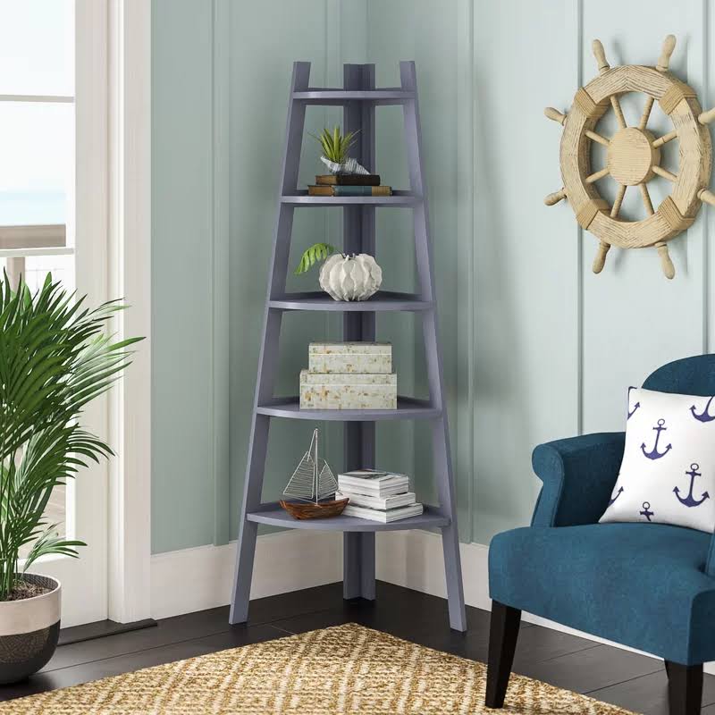 Tisha Corner Unit Bookcase (Color: Black)