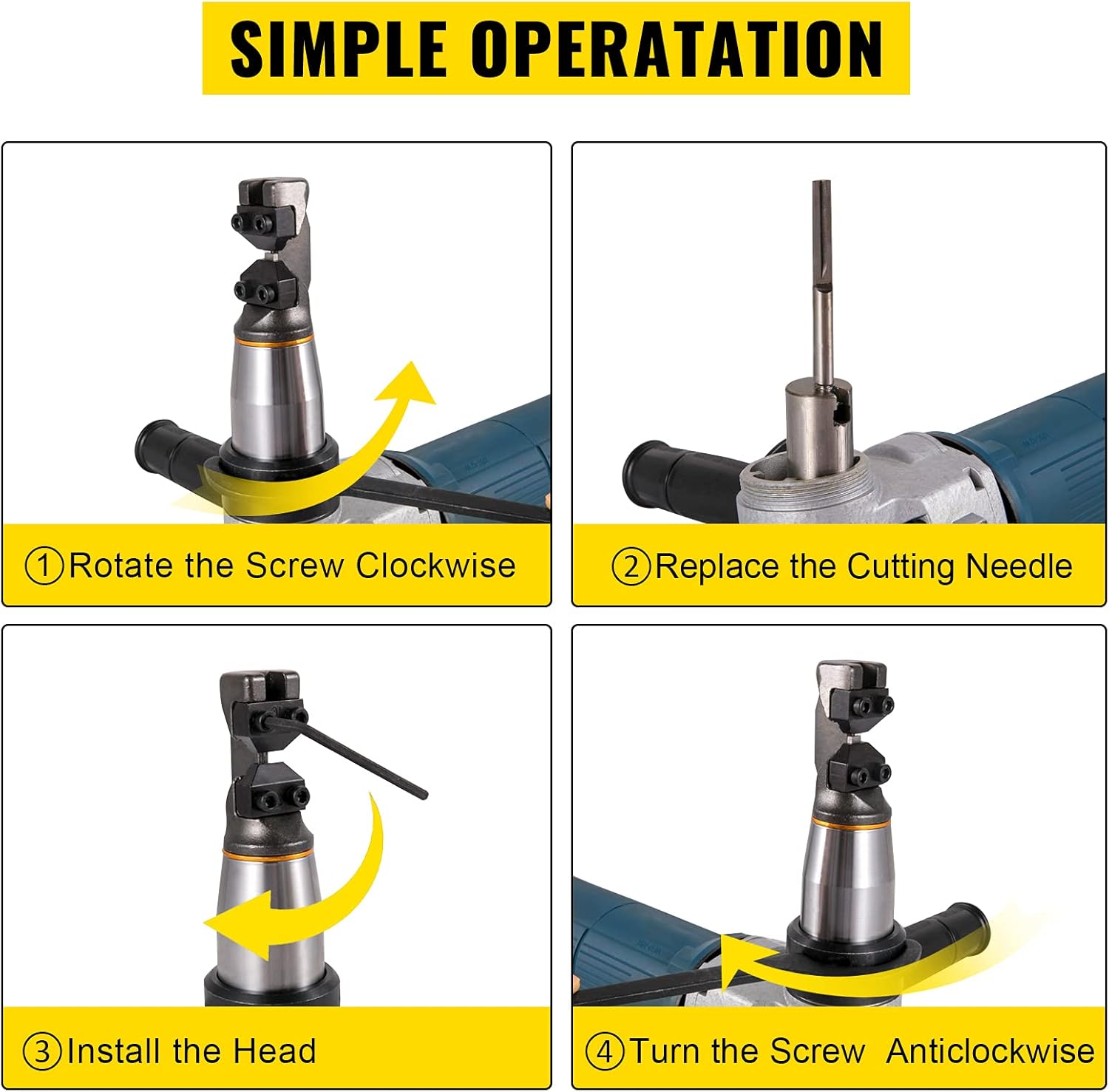 VEVOR Electric Metal Nibbler 625W Nibbler Metal Cutter 1000RPM High Speed Rotor 0.16in/4mm Metal Nibbler 110V w Replaced Blades Storage Case Sheet