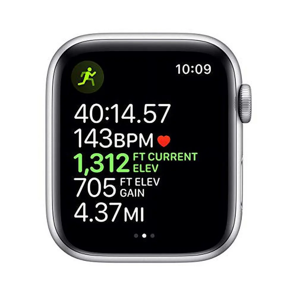 Restored Apple Watch Series 5 (GPS, 44MM) Silver Case + White Sport Band (Refurbished)