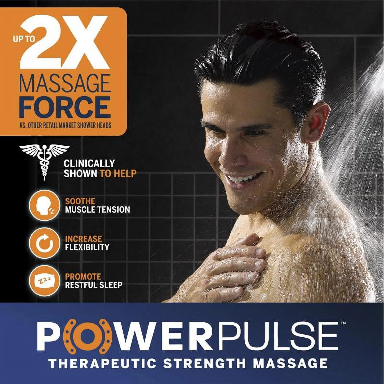 Waterpik 6+ Mode Powerpulse Massage Dual Shower Head System, Chrome, XET-633E-643E