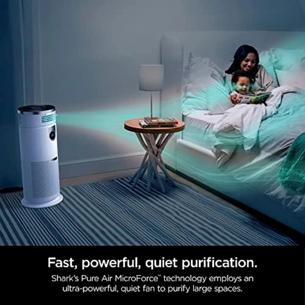 Open Box Shark HC502 3-in-1 Clean Sense Air Purifier MAX, Heater & Fan, HEPA Filter, 1000 Sq Ft, Oscillating, Large Rooms, Kitchens
