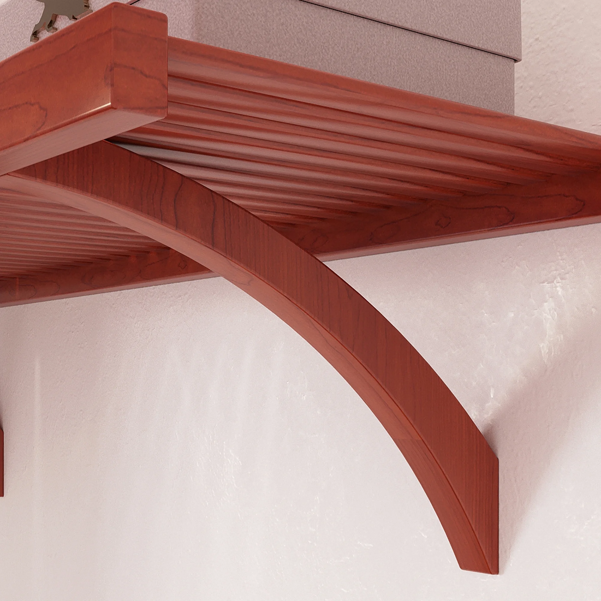 John Louis Home 12 Inch Deep Solid Wood Simplicity Closet System Red Mahogany Finish