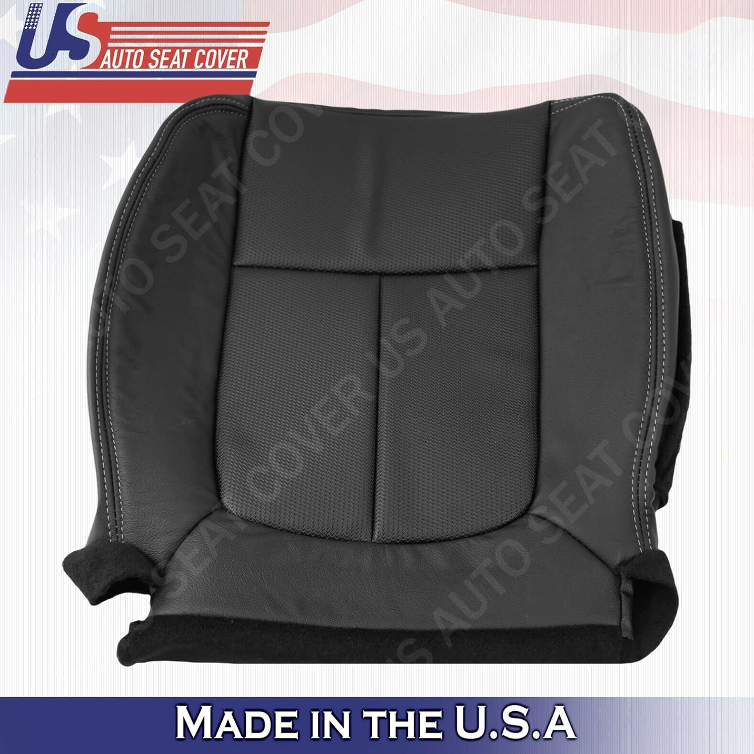 2009-2014 Ford F150 Driver Bottom Texture Leather Seat Cover Black