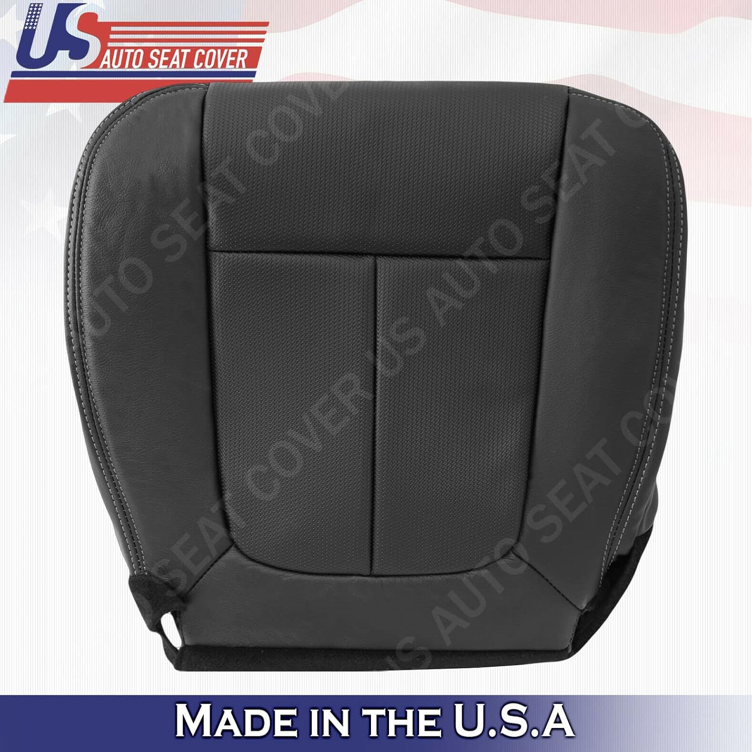 2009-2014 Ford F150 Driver Bottom Texture Leather Seat Cover Black