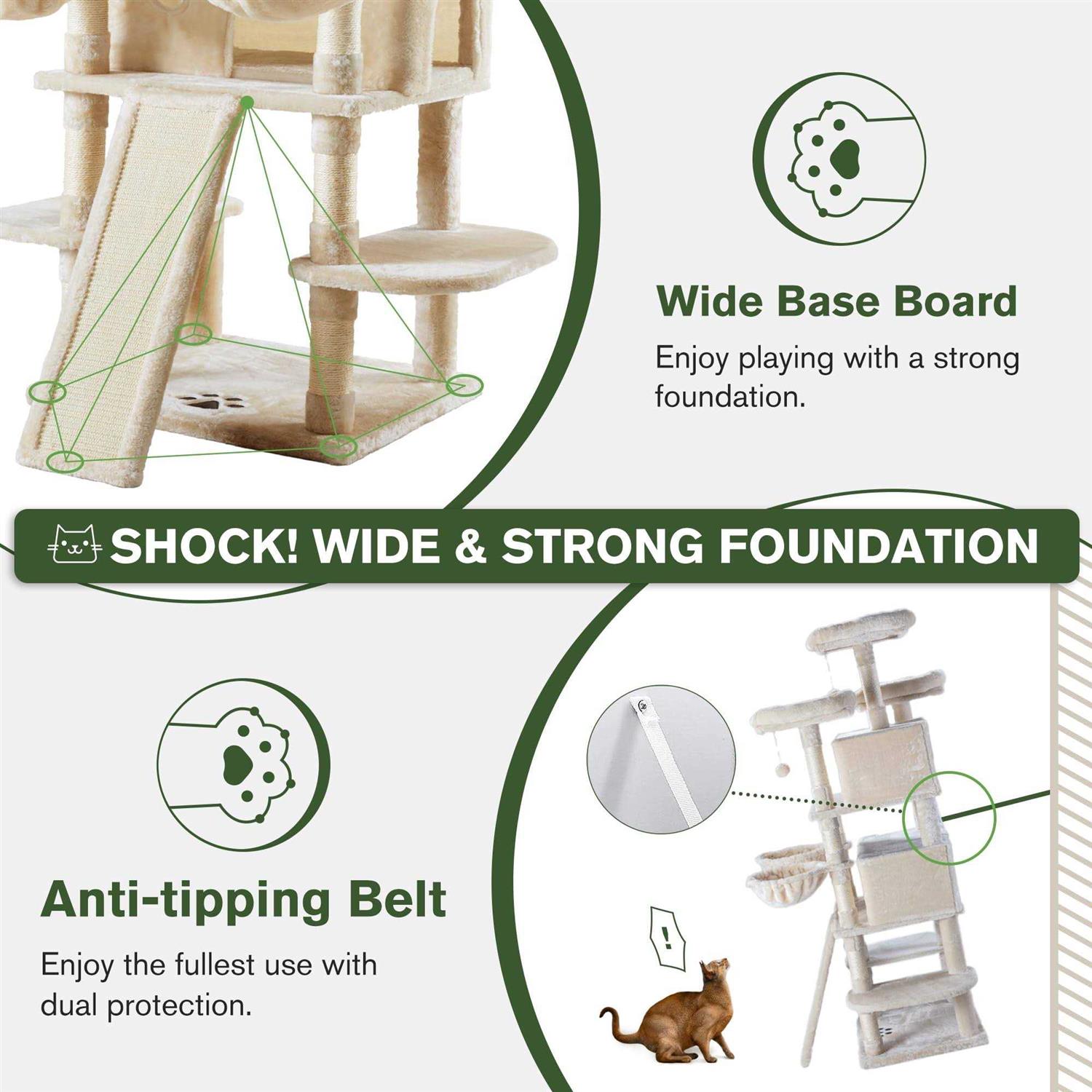 IMUsee 68 Inches Multi-Level Cat Tree for Large Cats/Big Cat Tower with Cat Condo/Cozy Plush Perches/Sisal Scratching - Pet Supplies online store