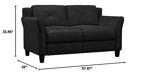 Lifestyle Solutions Harrington Loveseat, Black