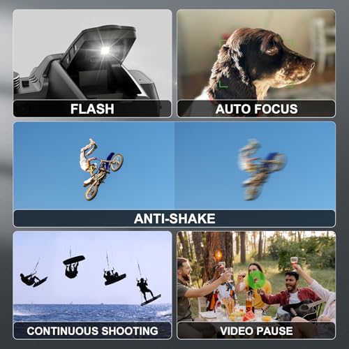 64MP Professional Digital Camera for Photography Autofocus, 5K Vlogging Camera for YouTube