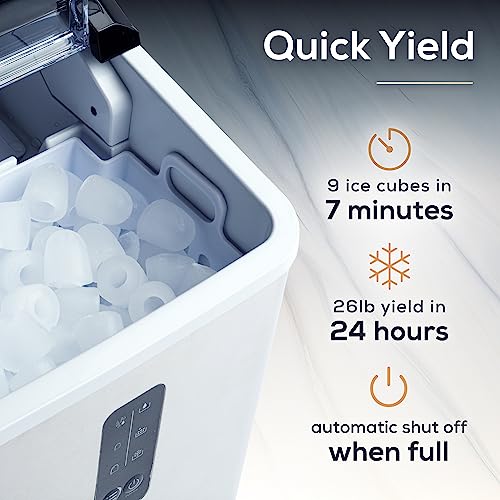 Igloo Electric Countertop Ice Maker Machine - Automatic and Portable - 33 Pounds in 24 Hours - Icecube Maker - Plastic Scoop and Basket