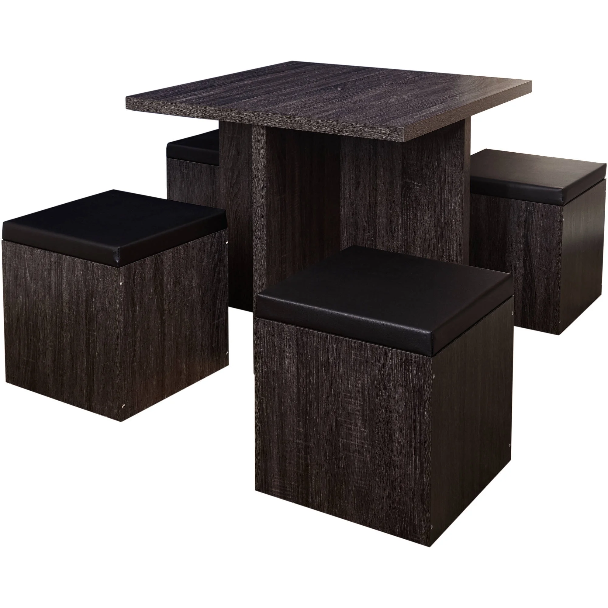 Target Marketing Systems 5-Piece Baxter Dining Set with Storage Ottoman, Gray