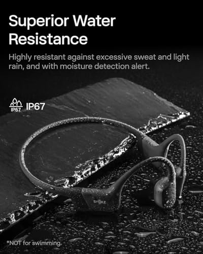 SHOKZ OpenRun - Open-Ear Bluetooth Bone Conduction Sport Headphones, Sweat Resistant Wireless Earphones for Workouts and Running, Built-in Mic