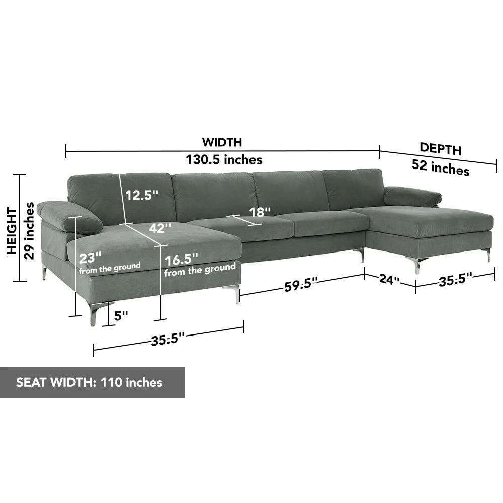 【Furniture】Makai 3 - Piece Upholstered Chaise Sectional