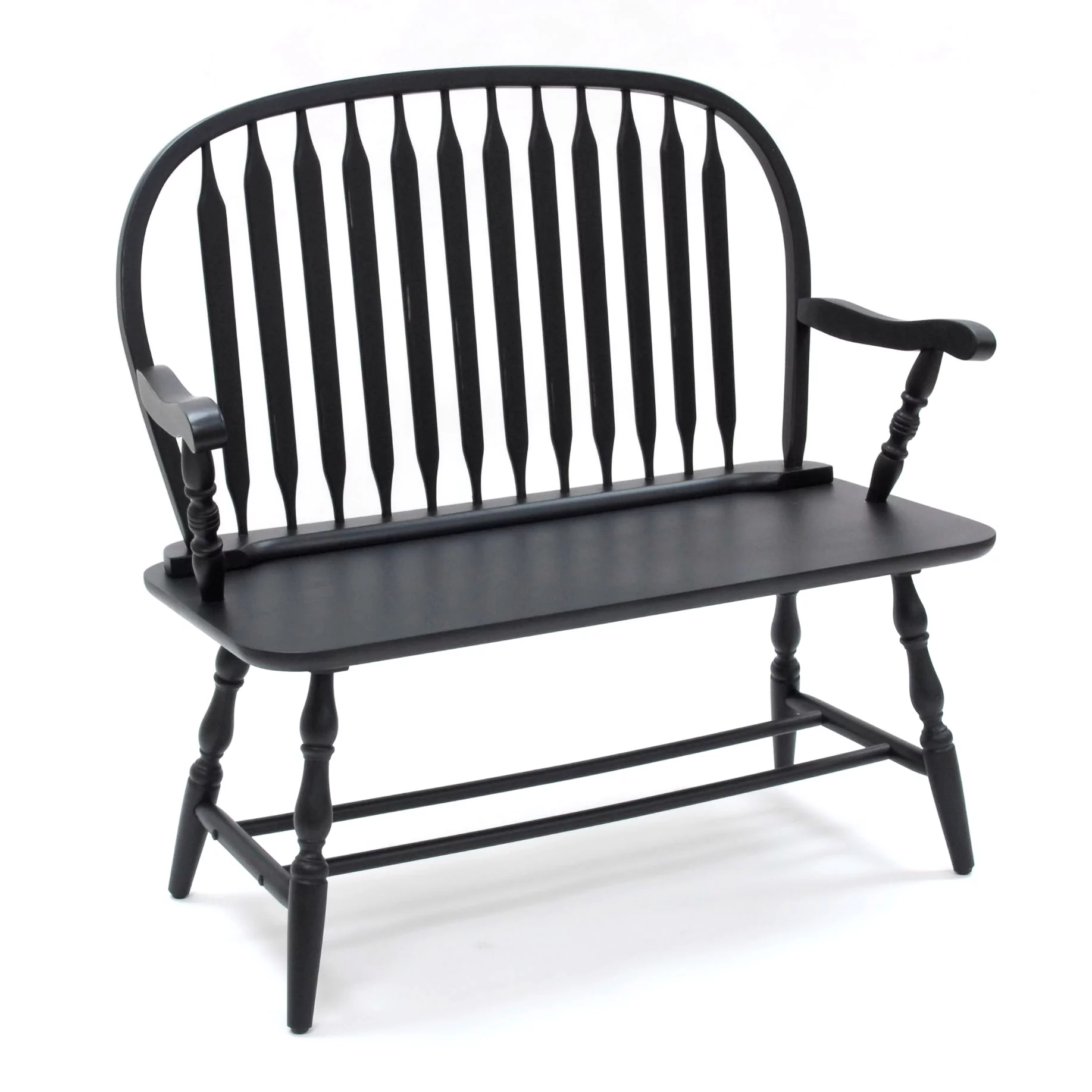 Carolina Chair and Table Windsor Bench, Black