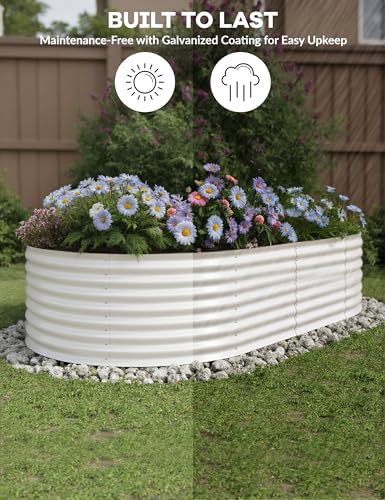 10x4x1.5ft Raised Garden Bed,Galvanized Raised Planter Boxes Outdoor with Easy Assembly, Large Garden Bed for Vegetables, Fruits, Flower