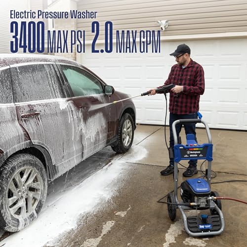 Westinghouse WPX3400e Electric Pressure Washer, 3400 Max PSI and 2.0 Max GPM, Brushless Motor, Onboard Soap Tank, Spray Gun and Wand, 5 Nozzle Set