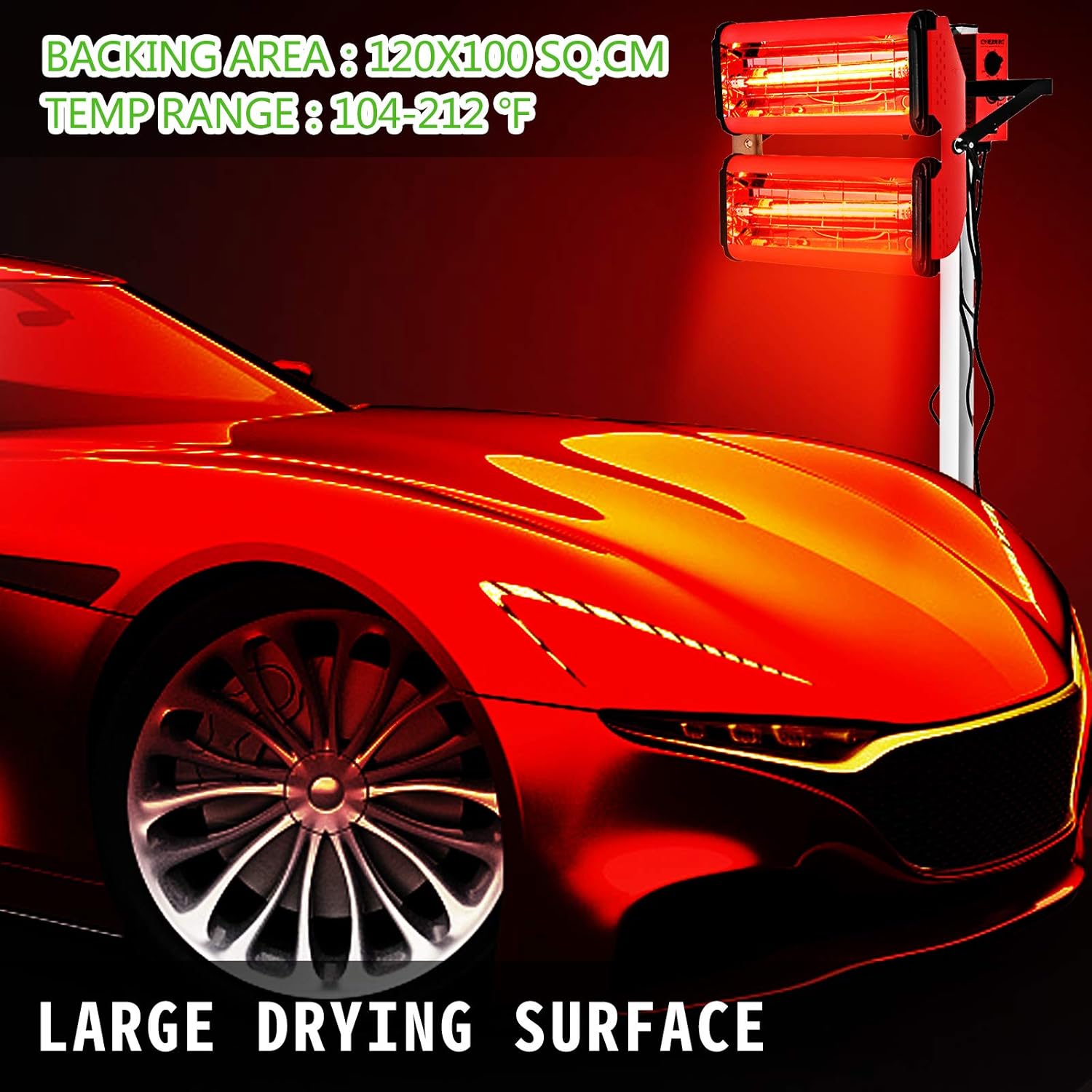 Bestauto 2000W Baking Infrared Paint Curing Lamp Short Wave Infrared Heater Car Bodywork Repair Paint Dryer/Stand