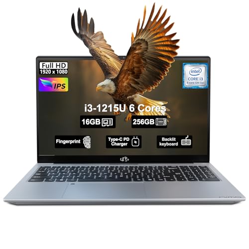 NIMO 15.6" IPS FHD-Business-Laptop, Intel 6 Core i3-1215U 8GB RAM 256GB SSD (Beat i5-1135G7