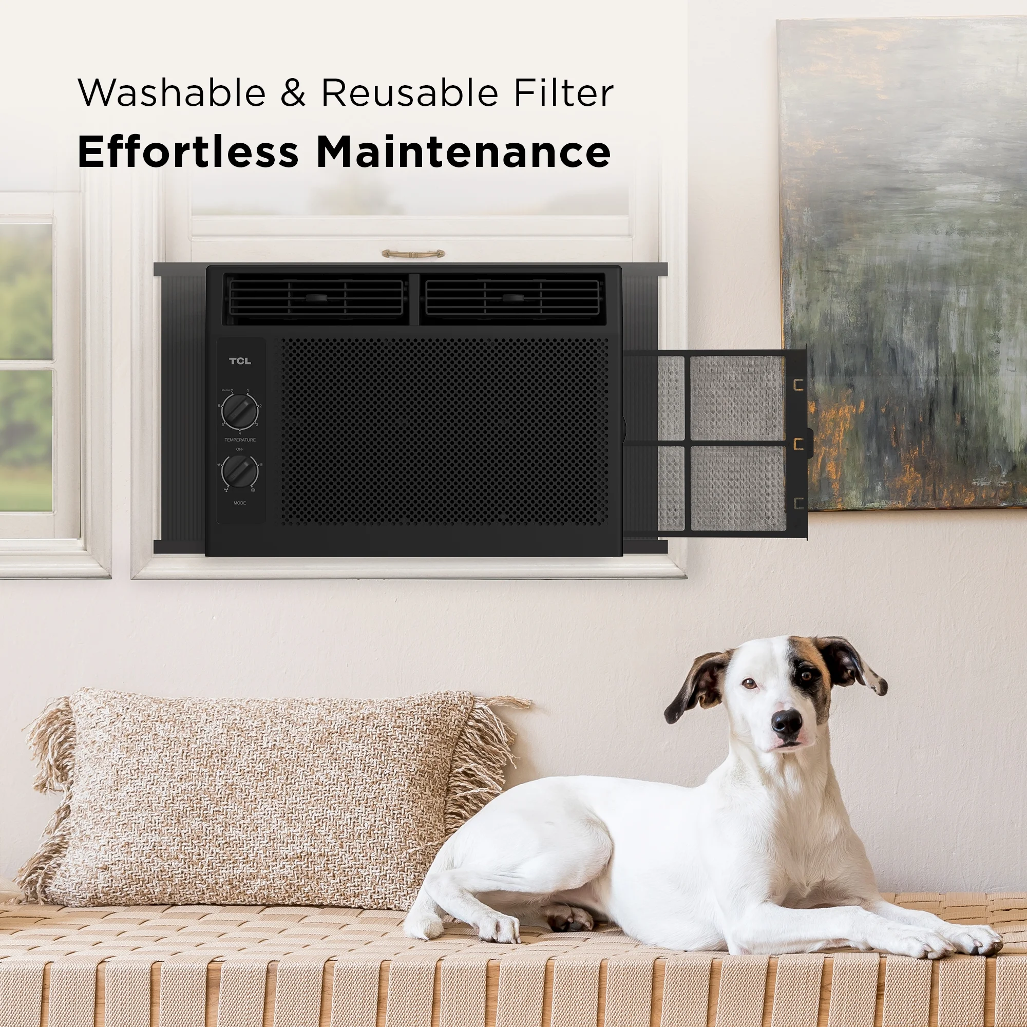 TCL 5,000 BTU Mechanical Window Air Conditioner, Black, W5WM-B3