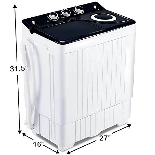 Portable Washing machine Mini Washer and Dryer Combo Compact Twin Tub Washing Machine Laundry Washer & Spinner with Built-in Gravity Drain
