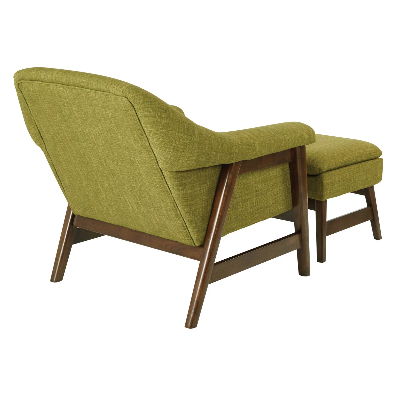 OSP Home Furnishings Flynton Chair & Ottoman in Green Fabric with Medium Espresso Frame ASM - Curated Treasures Market