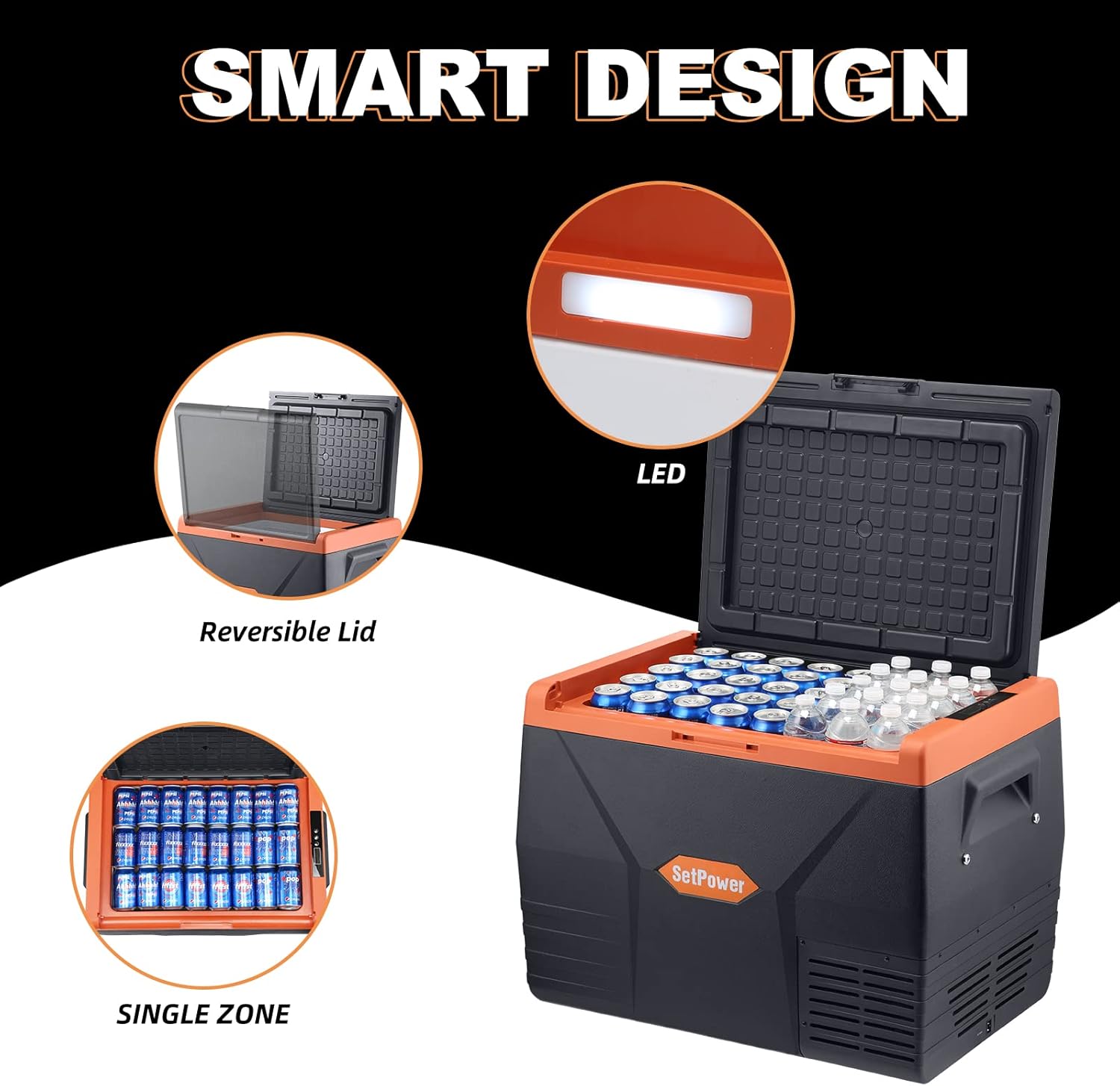 SetPower TC65 12 Volt Refrigerator, Car Refrigerator, Portable Refrigerator, Portable Freezer Fridge, Electric Cooler