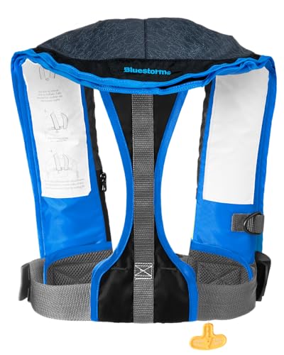 BLUESTORM Stratus 35 Inflatable Life Jacket PFD for Adults | US Coast Guard (USCG) Approved Automatic Self Inflating Life Vest Preserver with Manual