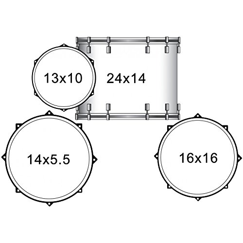 Sawtooth Command Series 4-Piece Shell Pack with 24" Bass Drum, Silver Sparkle, (ST-COM-4PC-24-SSPK)