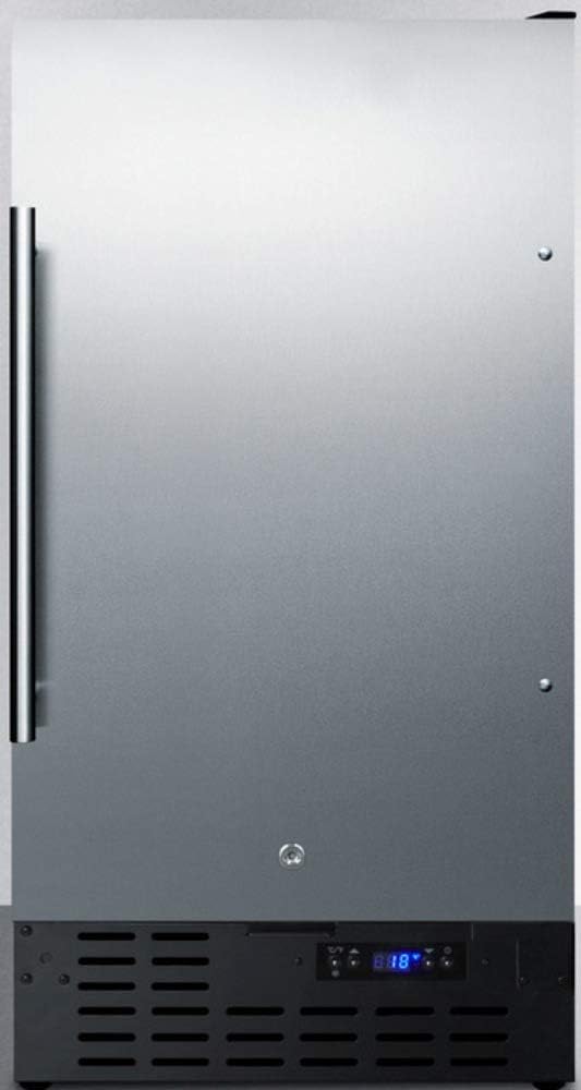Summit Appliance FF1843BSSADA ADA Compliant 18" Wide Built-in Undercounter All-refrigerator with Stainless Steel Door, Black Cabinet