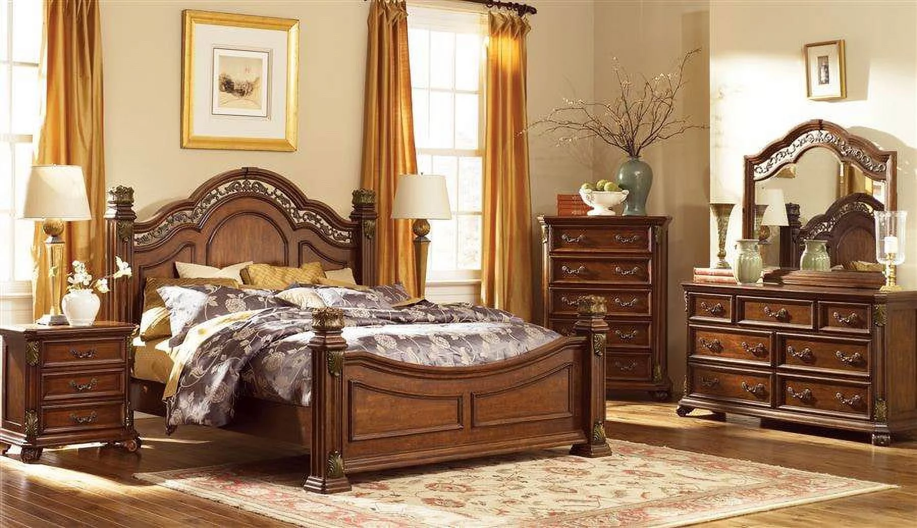Messina Estates Dark Brown 3 Drawer Night Stand
