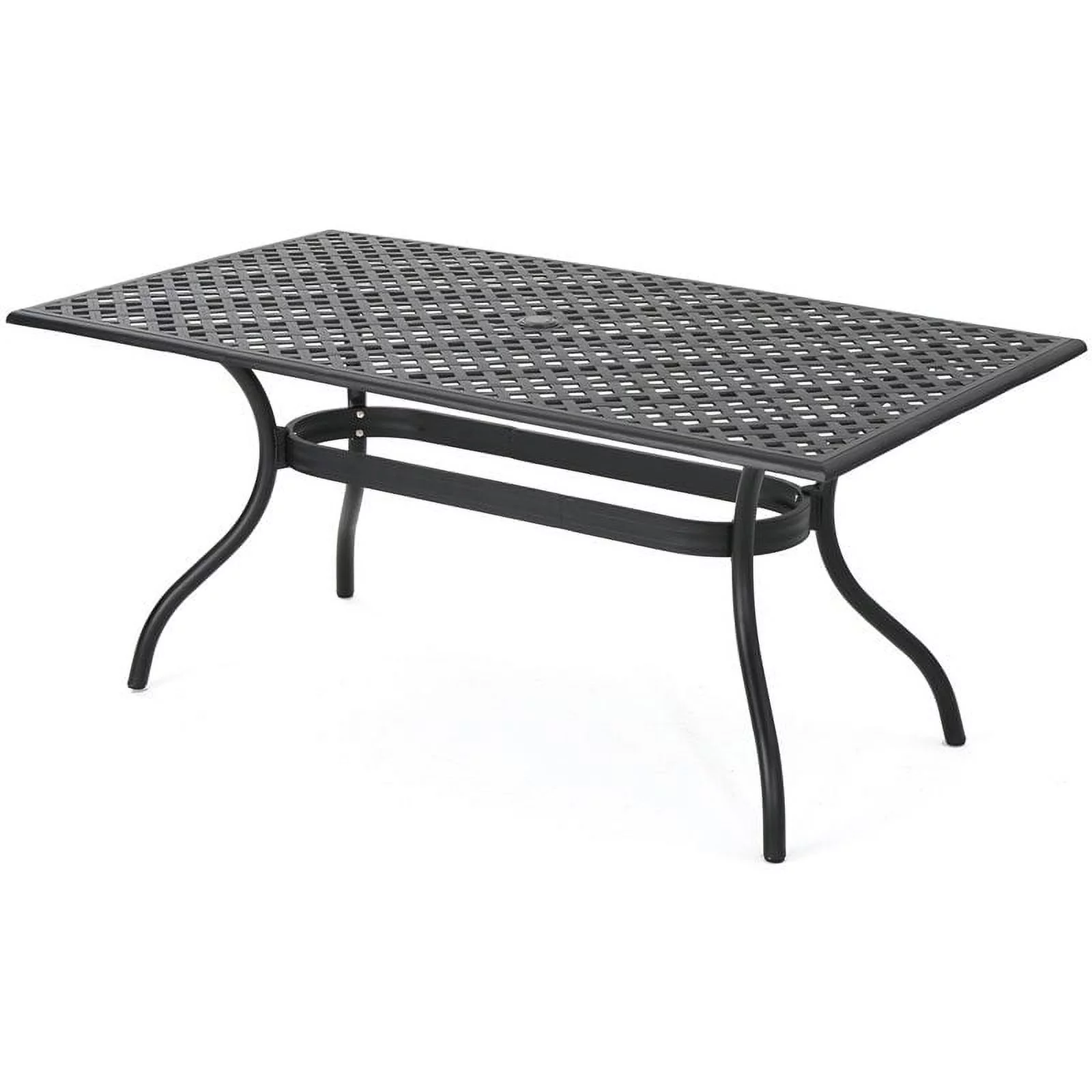 Noble House Cayman 68" Cast Aluminum Patio Dining Table in Black Sand