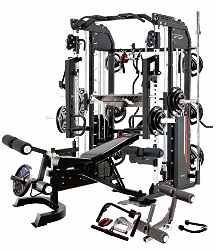 MiM USA Hercules EX Commercial All in One Gym Machine w/400 lb Weight Stack Jammer Arms Adj Bench Leg Press Leg Extension Arm Curl LAT Seat Complete