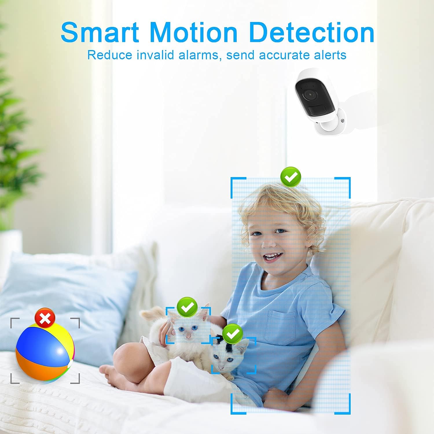 Wireless Security Camera Outdoor, 2K Indoor Security Camera for Home Security