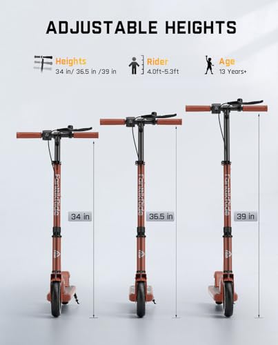 FanttikRide T9 Electric Scooter for Kids 4.3-5.6 ft, 7/10/12 MPH, LED Battery Level, Height Adjustable and Foldable, Electric Scooter for Kids