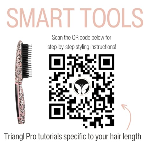 Calista Triangl Pro Heated Detailer Brush, Smoothing, Anti-Frizz Professional Heat Styling Brush, Burn-Free Firm Bristles
