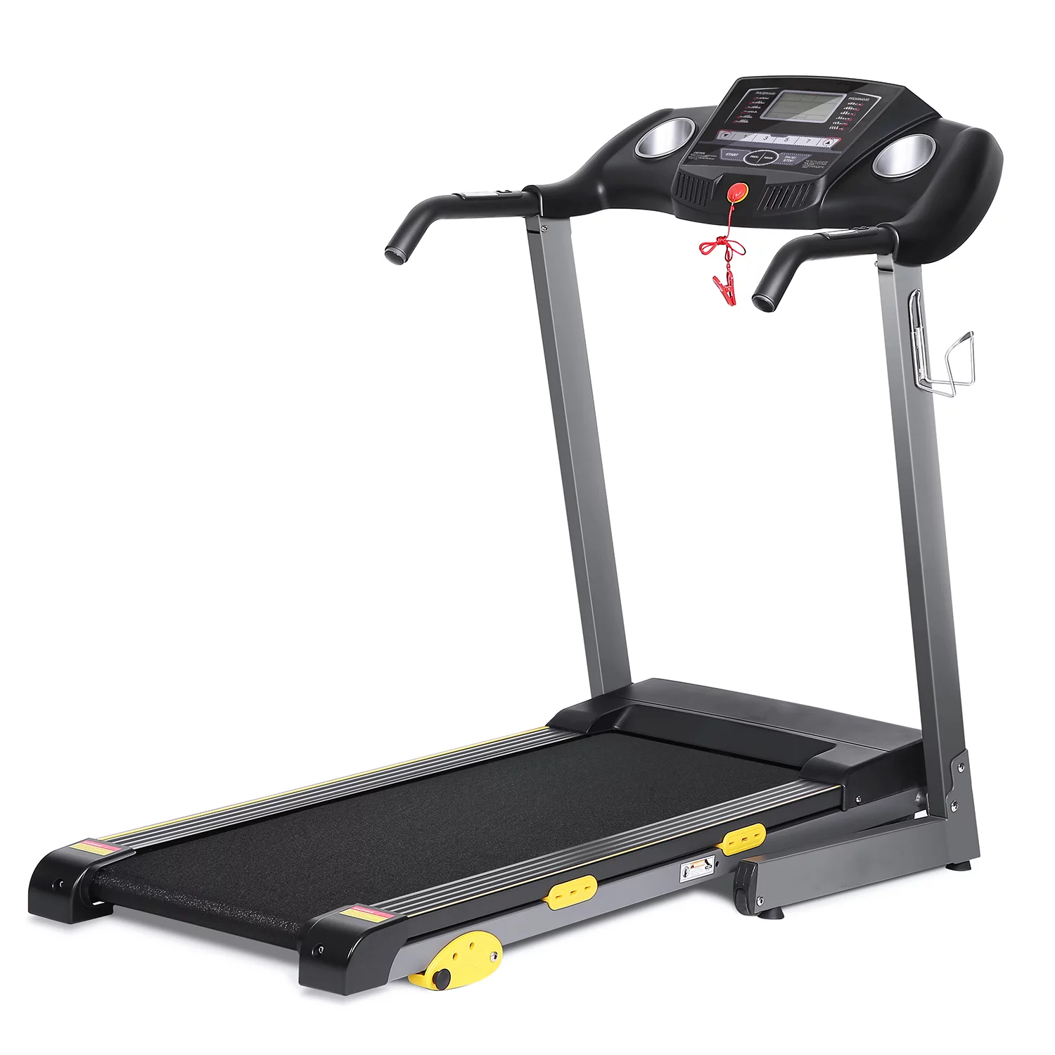 Treadmill Folding Treadmill with 17 In. Wide Running Machine with Incline Quiet 1.5 HP Power 12 Preset Program Max Speed 7.5MPH