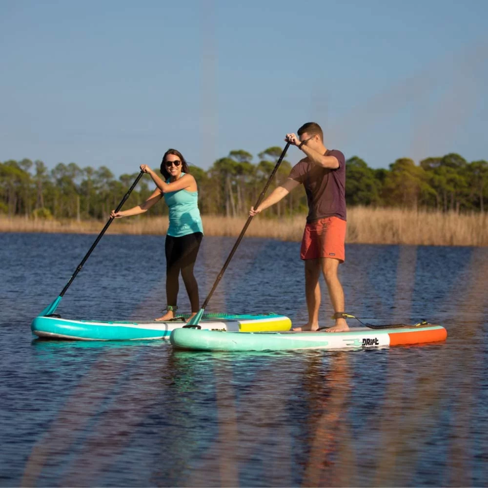 Drift Inflatable Stand Up Paddle Board - SUP Paddle Board and Accessories, Including Pump, Paddle, and More - Classic Woodgrain, Adult, 11'6