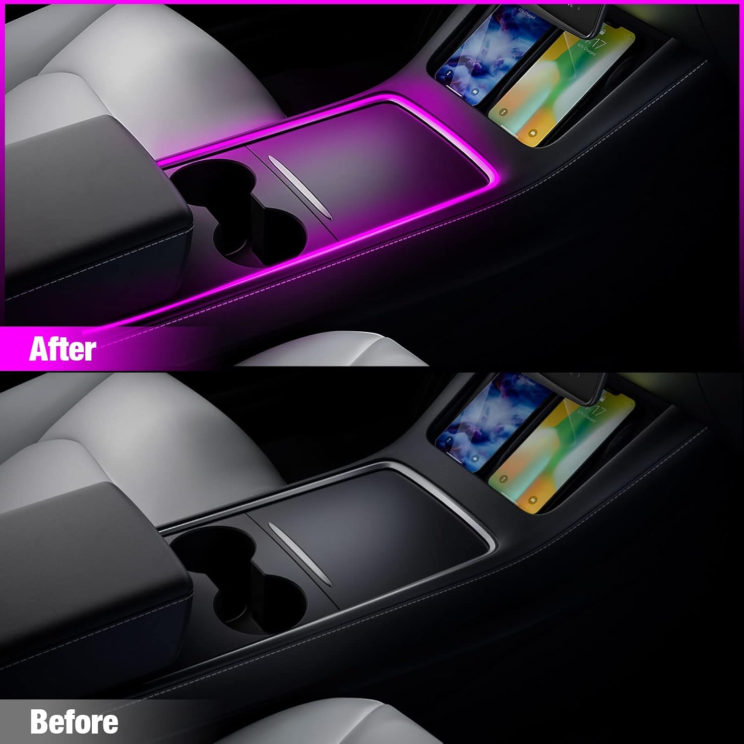 Interior Car Lights, WEBUPAR Car Accessories 10 in 1 Car LED Strip Lights with APP Control, 236 inches Fiber Optic
