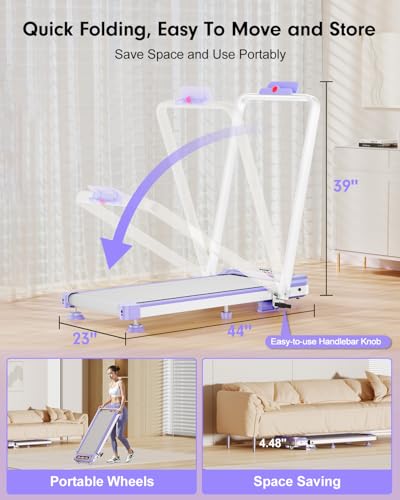 2025 Upgrade Walking Pad Treadmill with 8% Incline & Handle Bar, 3.5HP Portable Treadmill for Home Small