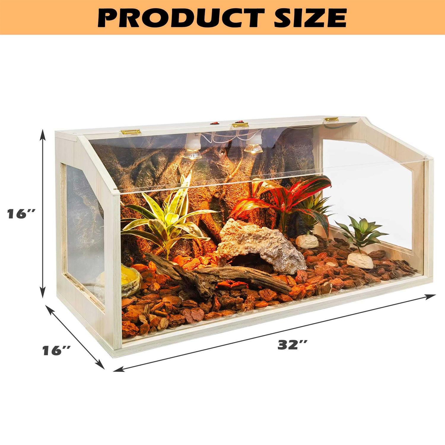 Prolee 21 Gallon to 68 Gallon Reptile Terrarium Tank Tank Bearded Dragon Tank with Roof Door - Pet Supplies online store