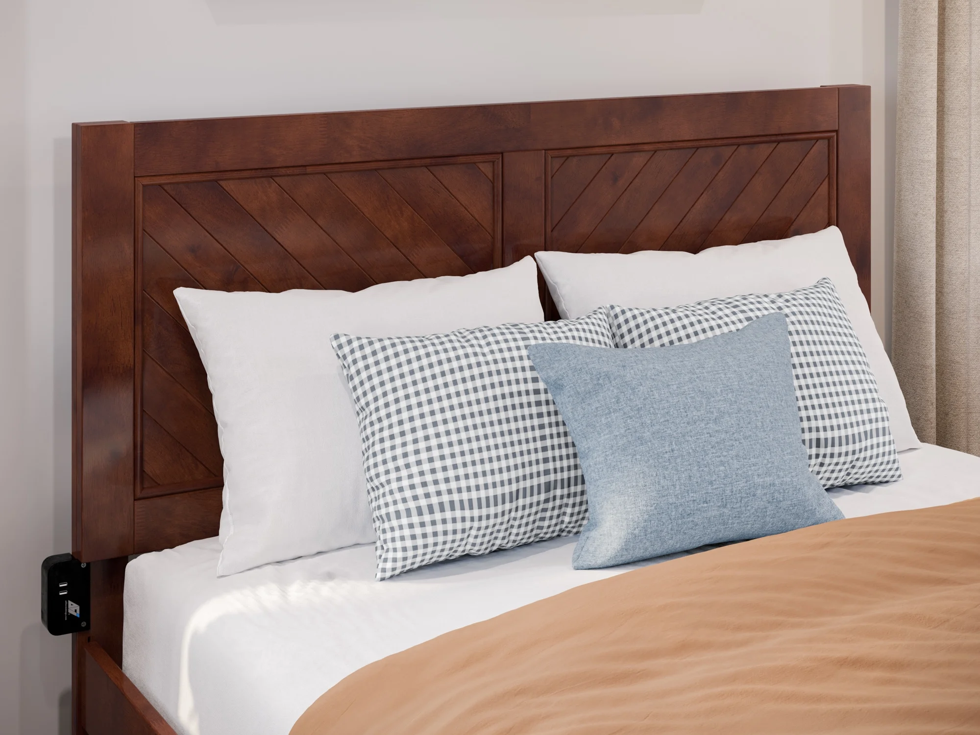AFI Canyon Walnut Solid Wood Platform Bed with Matching Footboard, Full